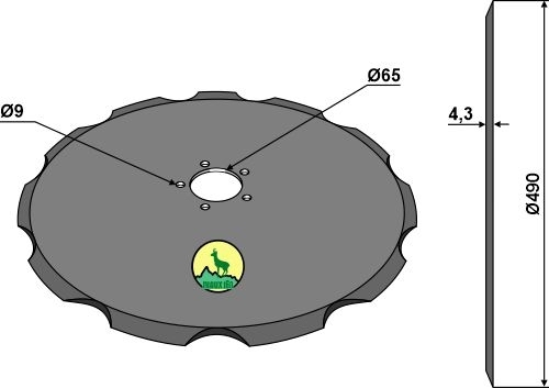 John Deere Tallerken takket Ø490x4,3