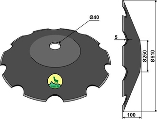 John Deere Tallerken takket Ø610x5