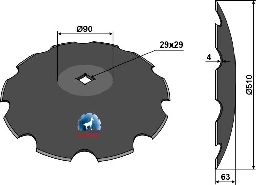 Tallerken takket Ø510x4