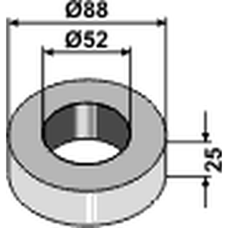 Afstandsstykke 25 mm for aksel Ø50 
