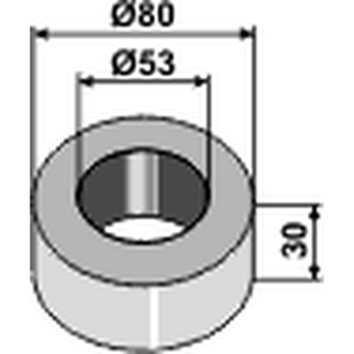 Afstandsstykke 30 mm for aksel Ø50 