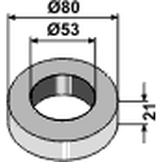 Afstandsstykke 21 mm for aksel Ø50 