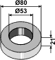 Afstandsstykke 21 mm for aksel Ø50