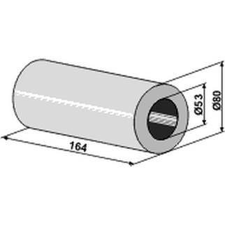 Afstandsstykke 164 mm for aksel Ø50 
