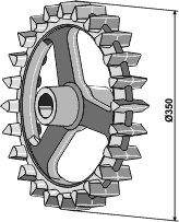 Crosskillring 350 x 60 mm - Navbredde 120 mm - Hul Ø40 mm 