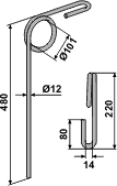 Väderstad efterharvetand 12 mm lige