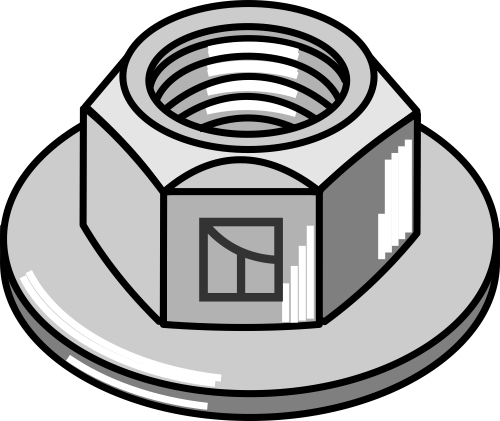 Låsemøtrik M12 10.9 med flange