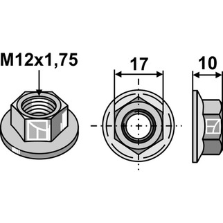 Flangemøtrik M12x1,75 - 10.9