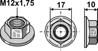 Flangemøtrik M12x1,75 - 10.9