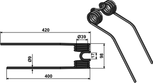 Fransgaard FTH-5100/6600 fjeder venstre41435