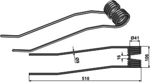 Fransgaard fjeder TI-4000/6000 højre42630