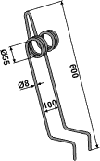 Accord efterharvetand 600 mm  Ø8 mm
