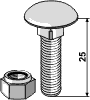 Bræddebolt 8 x 25 
