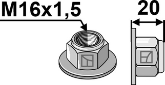 Maschio låsemøtrik M16X1,5 med flange