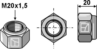 Maschio låsemøtrik M20X1,5 - F01230258