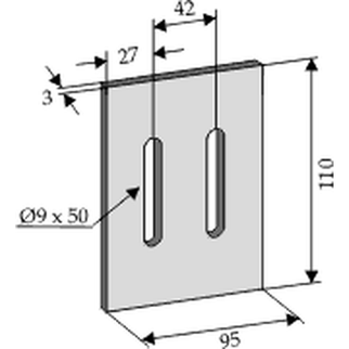 Maschio 95x110 ØØ42 (huller Ø9x50) 