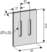 Maschio 95x110 ØØ42 (huller Ø9x50)