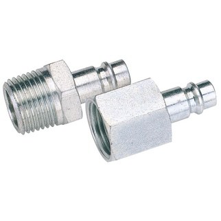 Nippel 1/4" BSP med udv. gevind