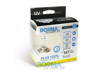 BOSMA PLUS 120 % Forlygte pære H7 12 volt 55 watt PX26D