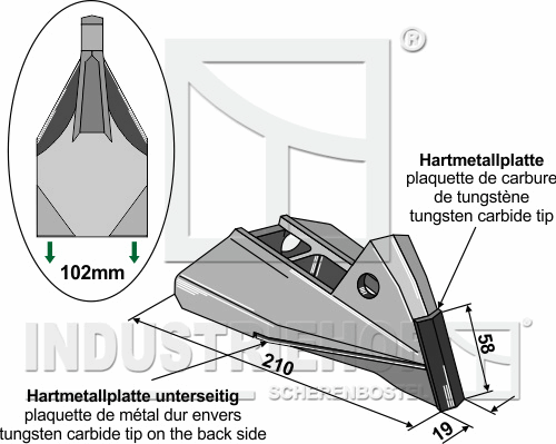 Bourgault hårdmetal skærspids