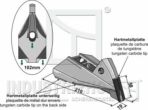 Bourgault hårdmetal skærspids