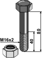 Agrimaster bolt + møtrik f. 63-RM-70