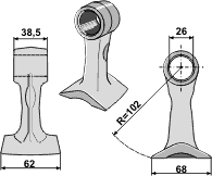 Hammerslagle Ø26,0 mm 38,5 x 62 mm R=102