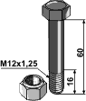 Perfect bolt M12x60 m. låsemøtrik