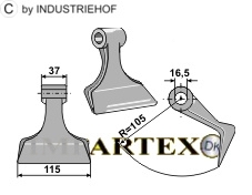 Hammerslagle Ø16,5 mm 37 x 115 mm R=105