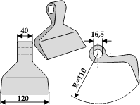 Hammerslagle Ø16,5 mm 40 x 120 mm R=110