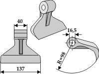 Hammerslagle Ø16,5 mm 40 x 137 mm R=98