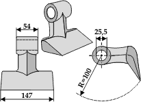 Hammerslagle Ø25,5 mm 54 x 147 mm  R=100