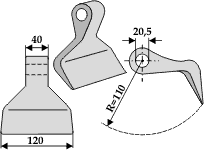 Hammerslagle Ø20,5 mm 40 x 120 mm R=110