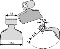 Hammerslagle Ø22,5 mm 95 x 165 mm R=114