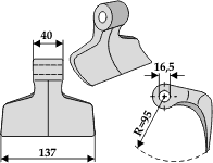 Maschio / Gaspardo Hammerslagle Ø16,5 mm 40 x 137 mm R=95