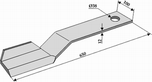 Spearhead kniv 650 mm højre