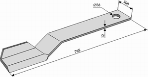 Spearhead kniv 765 mm højre