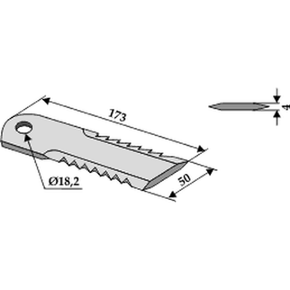 Biso kniv takket 4 mm