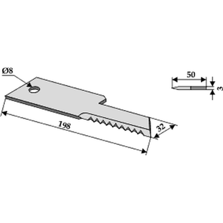 Biso modkniv takket 3 mm