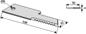 Biso modkniv takket 3 mm