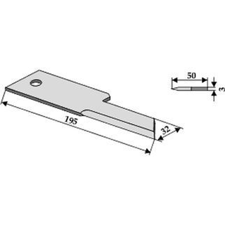 Biso modkniv glat 3 mm
