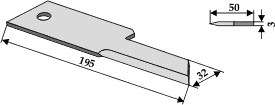 John Deere modkniv glat 3 mm