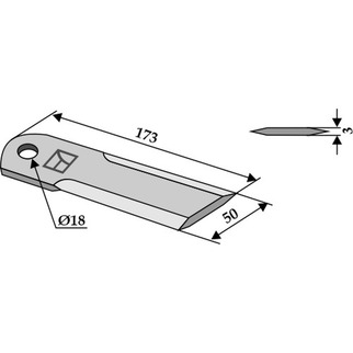 Biso kniv glat 3 mm