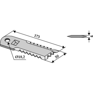 BISO TAKKET KNIV/3 SIDER 4 MM