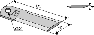 Claas kniv glat 4 mm Ø20 mm 736872