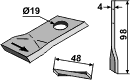 Fella kniv vreden 98x48x4 mm Ø19 venstre121712