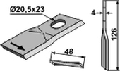 Taarup kniv forkrøbbet 126x48x4.3 mm Ø20.5x23 venstre (25 stk)110900