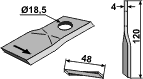 Vicon kniv vreden 120x48x4 mm Ø18.5158699