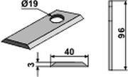 Deutz-Fahr kniv lige 96x40x3 mm Ø19 (25 stk)130115