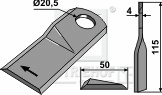 Kuhn kniv forkrøbbet 115x50x4 mm Ø20,5 venstre K680472080234